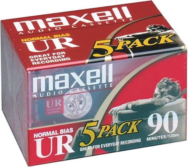 MAXELL AUDIO TAPE KASETTI UR 90 MIN 5PACK 124036.01