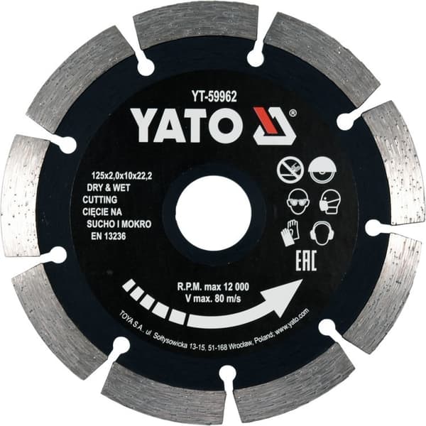 Timanttilevy 125mm segmentoitu YT-59962 YATO