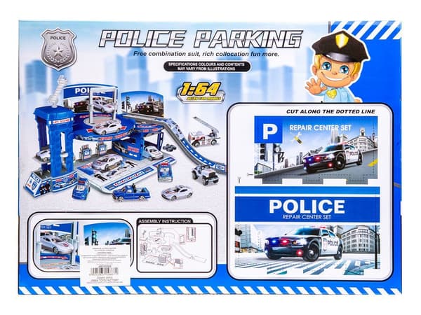 Poliisin pysäköintialue, jossa on 3 autoa