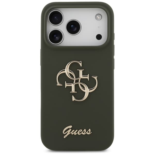 Guess Silikone Big 4G Script cover til iPhone 17 Pro Max khaki