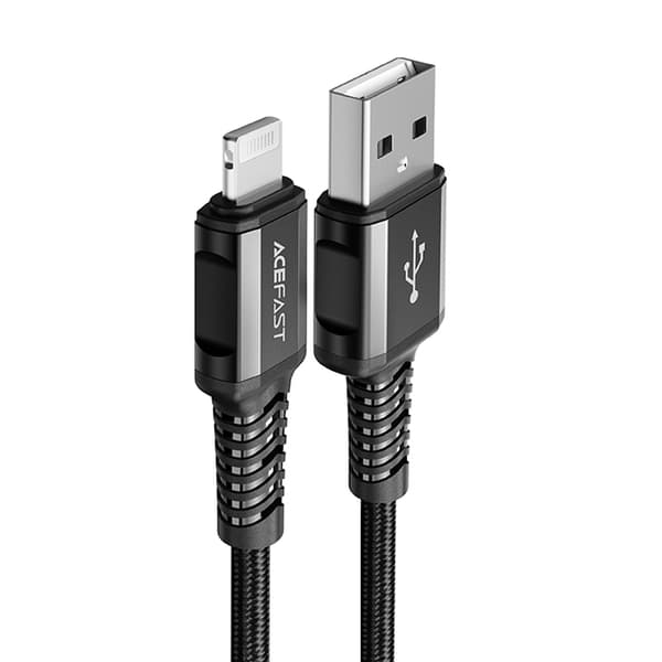 MFI-kabel til iPhone USB - Lightning 2.4A 1.2m Sort