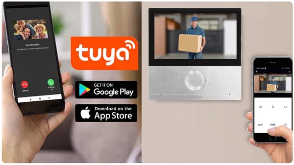 Enfamiliehus Full HD Touchscreen Video Intercom WiFi RFID Nøglering Tuya Gate