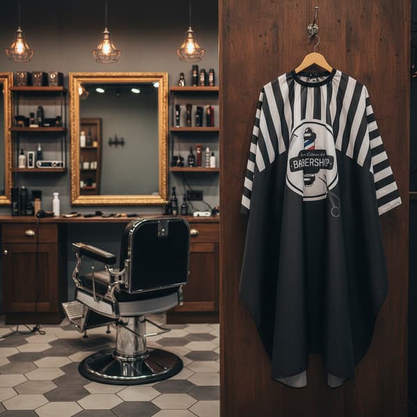 Barbermantel för en stor hårsalong