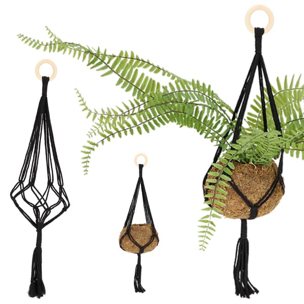 Makramé-växthängare, höjd 58 cm