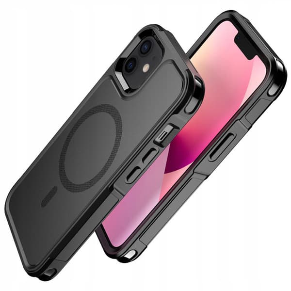 iPhone 12/12 Pro-skal, MagForce MagSafe, svart