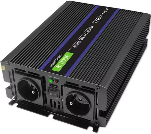 Qoltec Monolith 3000 MS Wave 1500 W/3000 W 12 V - 230 V autoinvertteri