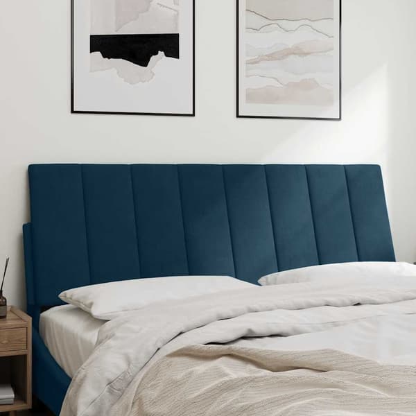vidaXL Sängynpäädyn tyyny, sininen, 140 cm, sametti