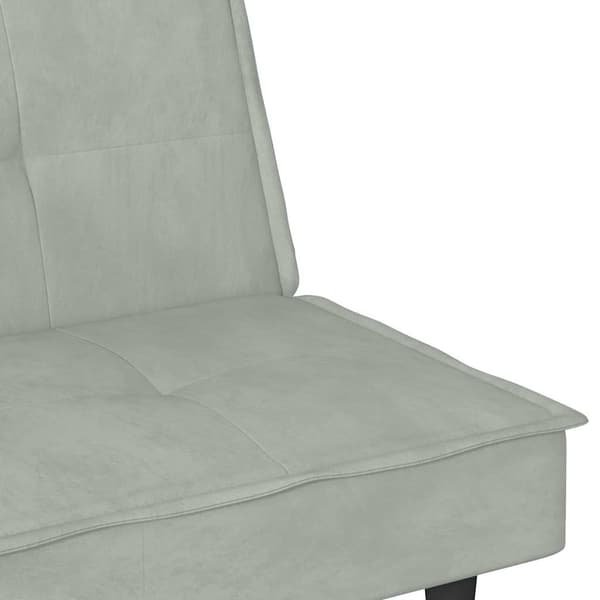 vidaXL Bäddsoffa med mugghållare ljusgrå sammet
