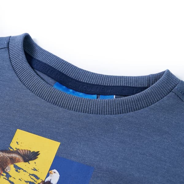 Børne langærmet T-shirt, marineblå, 116