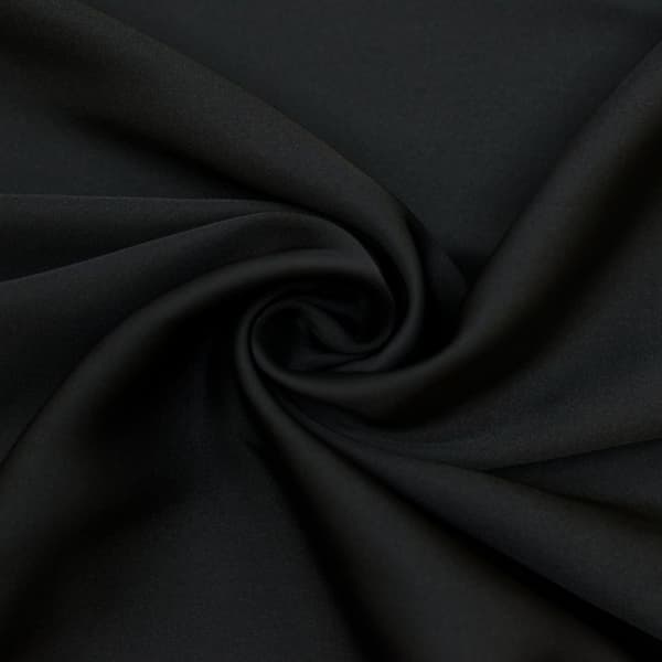 Sort silke chiffonstof