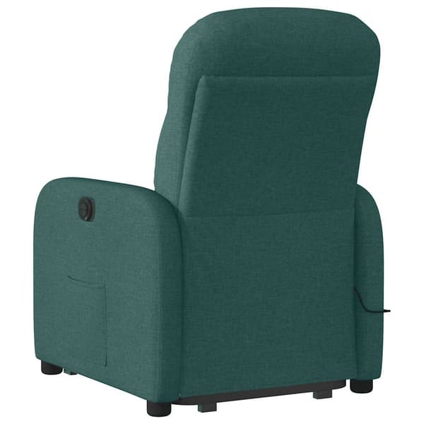 vidaXL Lyftbar massagefåtölj mörkgrön tyg
