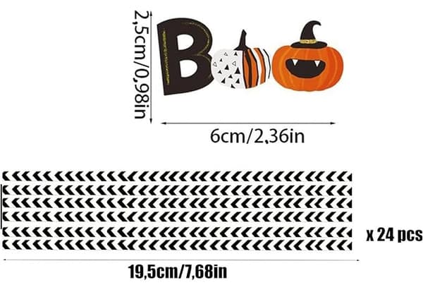 Halloween papirsugerør græskar sort og orange 24 stk.