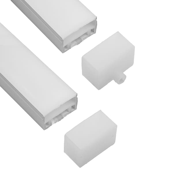 Hvid endekappe til fleksibel silikone LED-profil hvid 30x20mm sæt