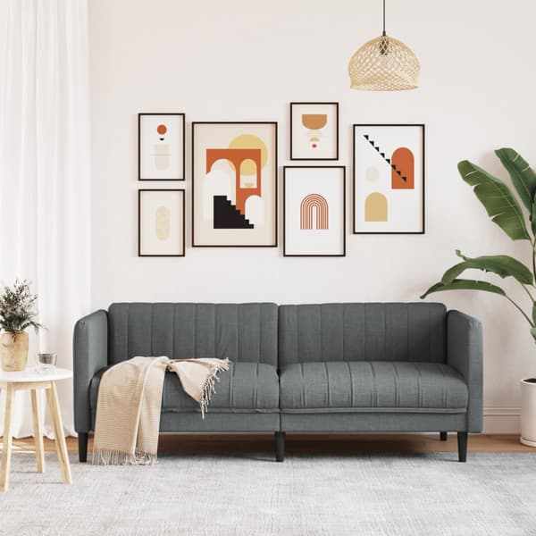 vidaXL 3-personers sofa mørkegrå stof
