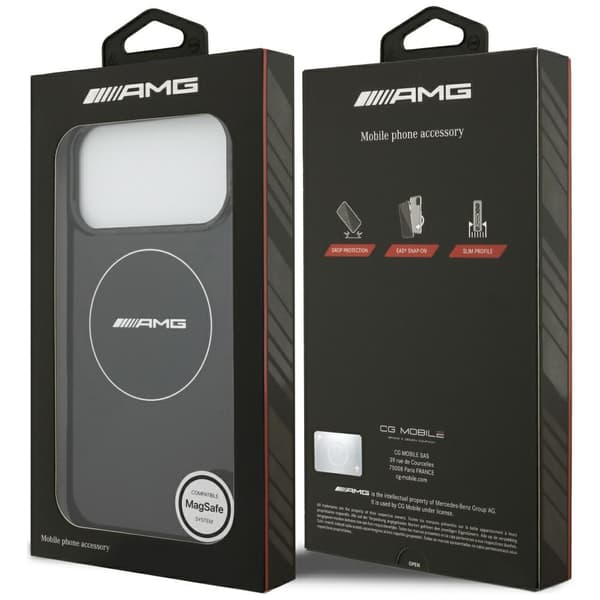 AMG Dobbeltlags Transparent Smocked MagSafe-cover til iPhone 17 Pro Max Sort