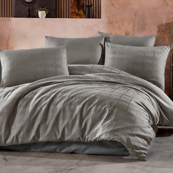 Bomullssängkläder 160x200 Marsela Premium satin - grå satin