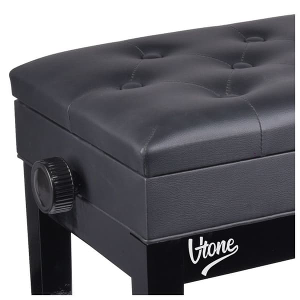 V-TONE ŁAWA 2 BK pianobænk med opbevaring sort
