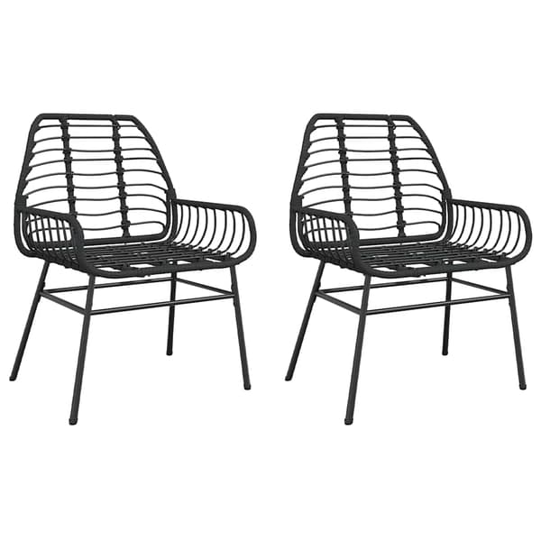 vidaXL havestole, sæt med 2, sort, polyrattan