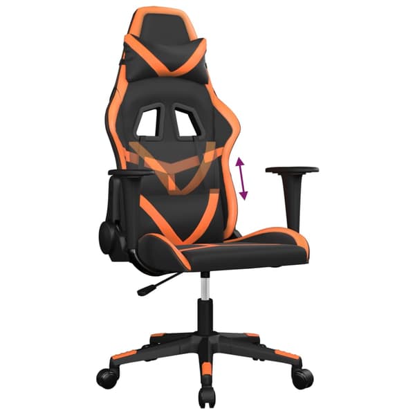 vidaXL gamingstol, sort og orange, kunstlæder