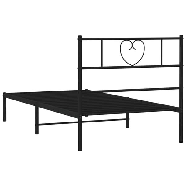 vidaXL metalsengestel med hovedgærde sort 75x190 cm