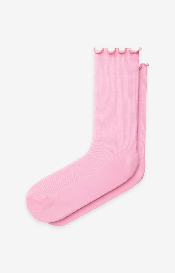 Ribbade strumpor med volanger 42-43