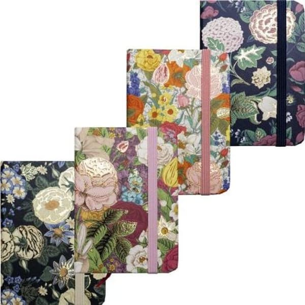 Notesbog A7/80K PU line Flowers 81138 mix