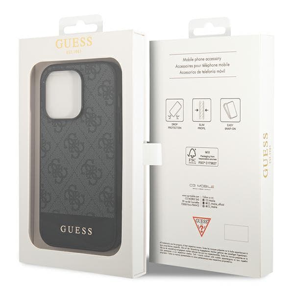 Guess 4G Stripe Collection-skal till iPhone 14 Pro Max, grått