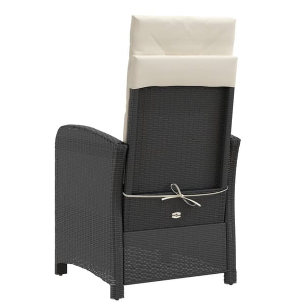 vidaXL havestol med hynder, sort polyrattan