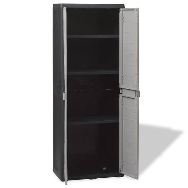 vidaXL havegarderobe med 3 hylder sort og grå