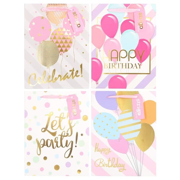 Gavepose til fest 18x23x10cm mix STRIGO