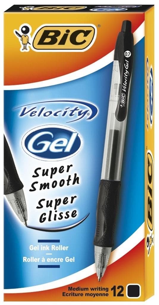 Velocity Gelpen Sort (12 stk.) BIC