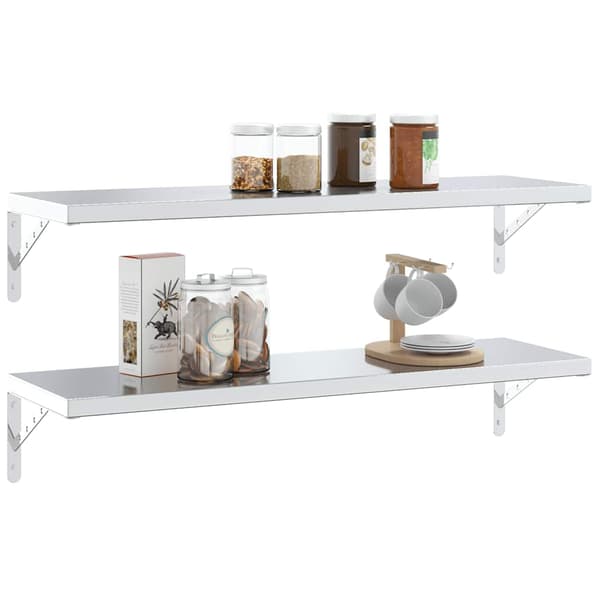 vidaXL Hyllkonsoler 4 st 30x2,5x15,5 cm silver stål