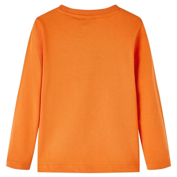 Barn långärmad T-shirt, mörkorange, 92