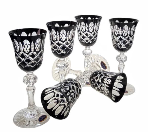 Sorte krystallikørglas 60ml Krata Oliwka