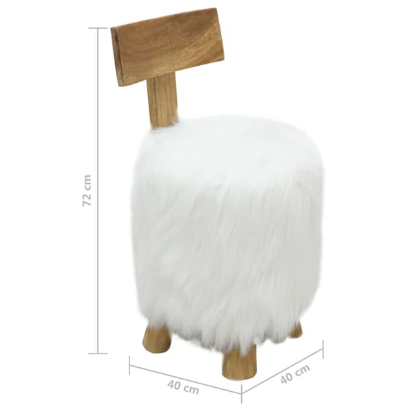 vidaXL Pall vit massiv teak