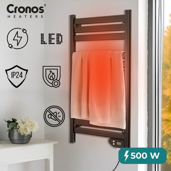 Cronos TW-500 Sort elektrisk badeværelsesvarmer