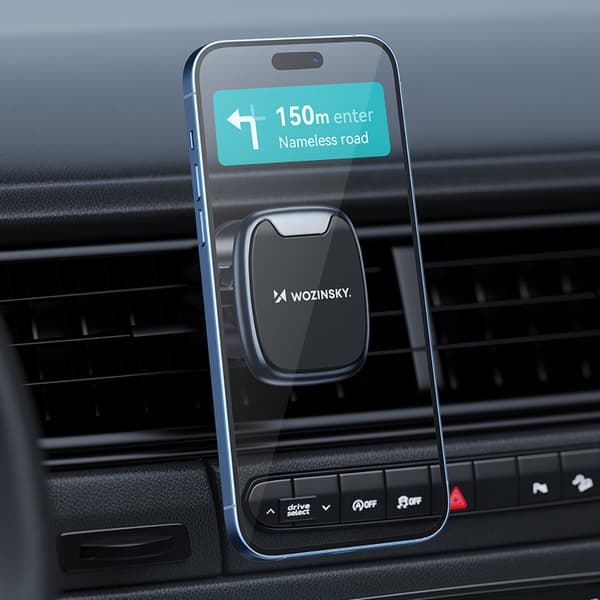 Magnetisk telefonhållare för bilens luftventil, svart