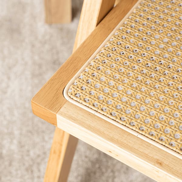 MADERA Trästol Ek/Beige Genombruten Klassisk Retro