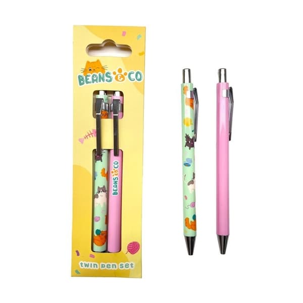 PKPENS45 Bean & Co Cats 2-delat kulspetspennset