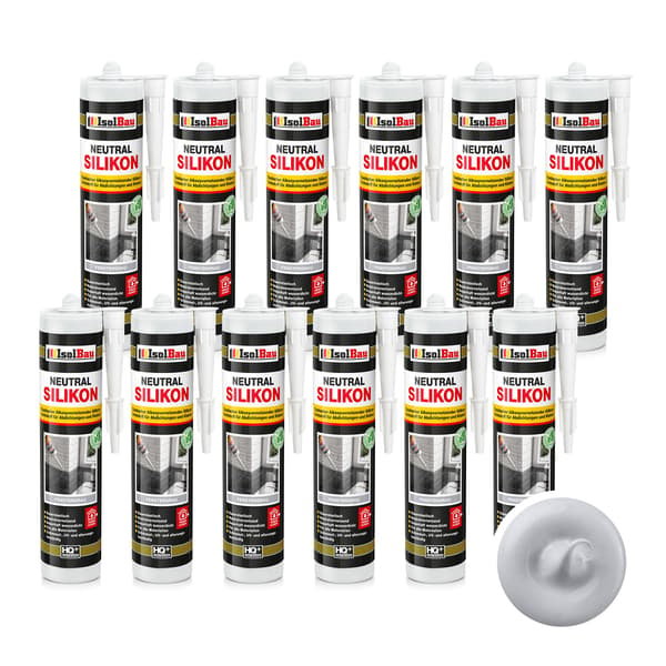 IsolBau Neutral Silikone Lysegrå Neutralsilikone 12 x 300ml
