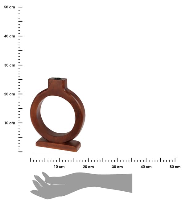 Brun ljusstake i mangoträ 21 cm