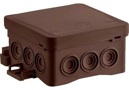 NS6 FASTBOxHOOK väggmonterad installationsdosa, 85x85x40mm, brun, Simet