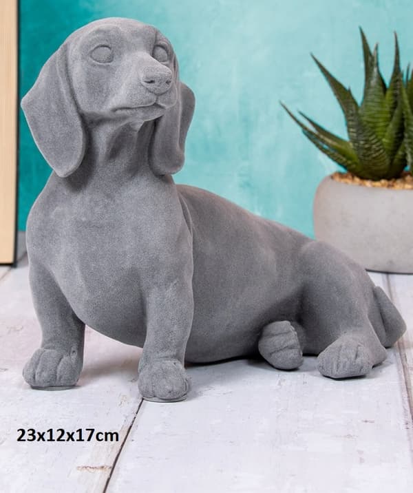 GRAVHUNDEFIGUR I SIDDENDE STILLING - ELEGANT DEKORATION