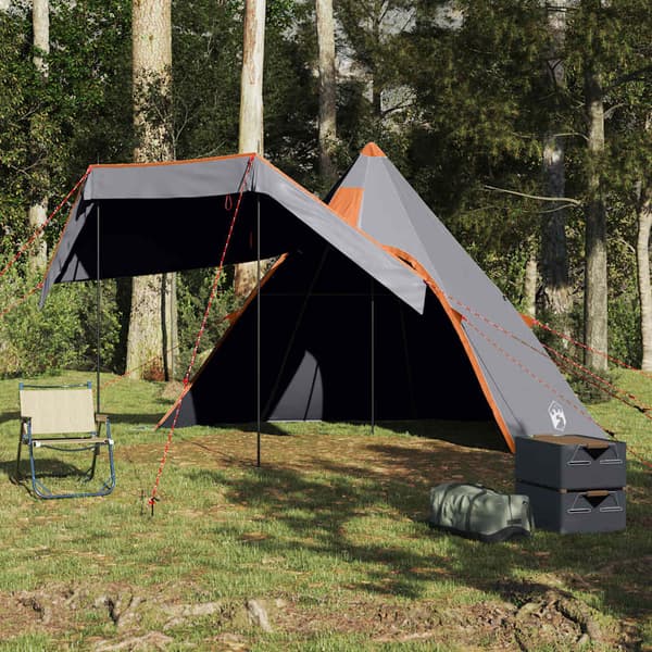 vidaXL 5 hengen tipi-teltta, harmaa, vedenpitävä