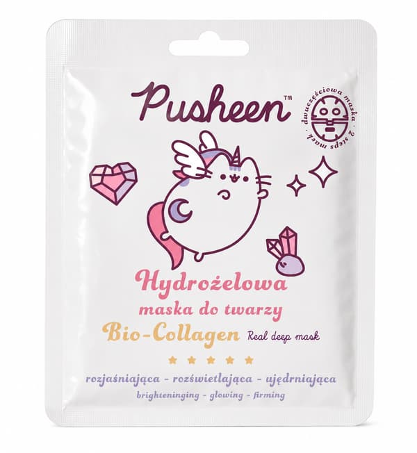 PUSHEEN Lysnende og opstrammende hydrogel ansigtsmaske