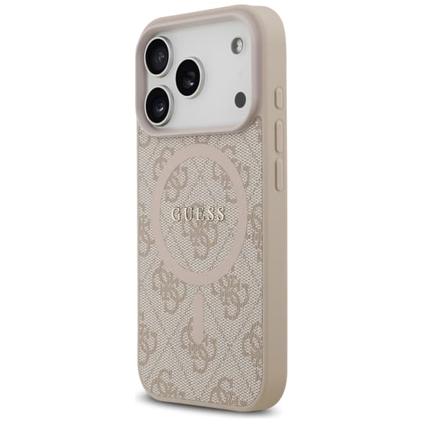 Guess 4G Ring Classic Logo MagSafe-etui til iPhone 17 Pro med pink
