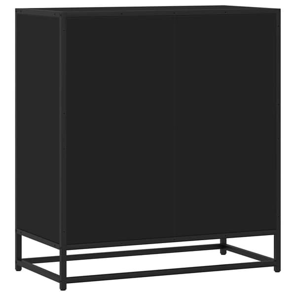 vidaXL kommode, sort, 68x35x76 cm, træ og metal