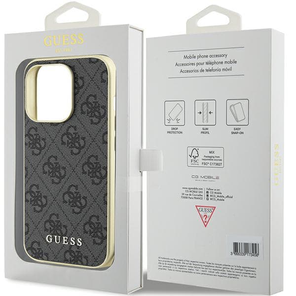 Guess 4G Charms Collection-etui til iPhone 15 Pro, grå