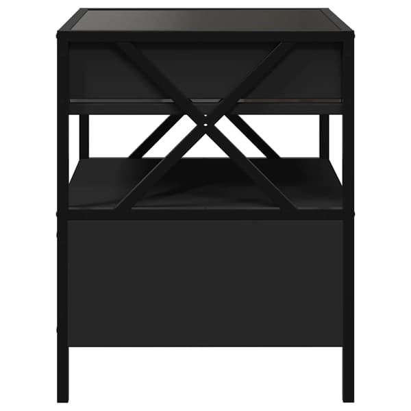vidaXL Infinity LED natbord sort 40x40x51 cm
