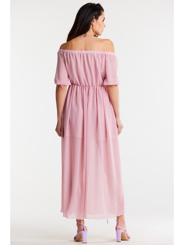Maxiklänning, spansk stil, puderrosa, S/M